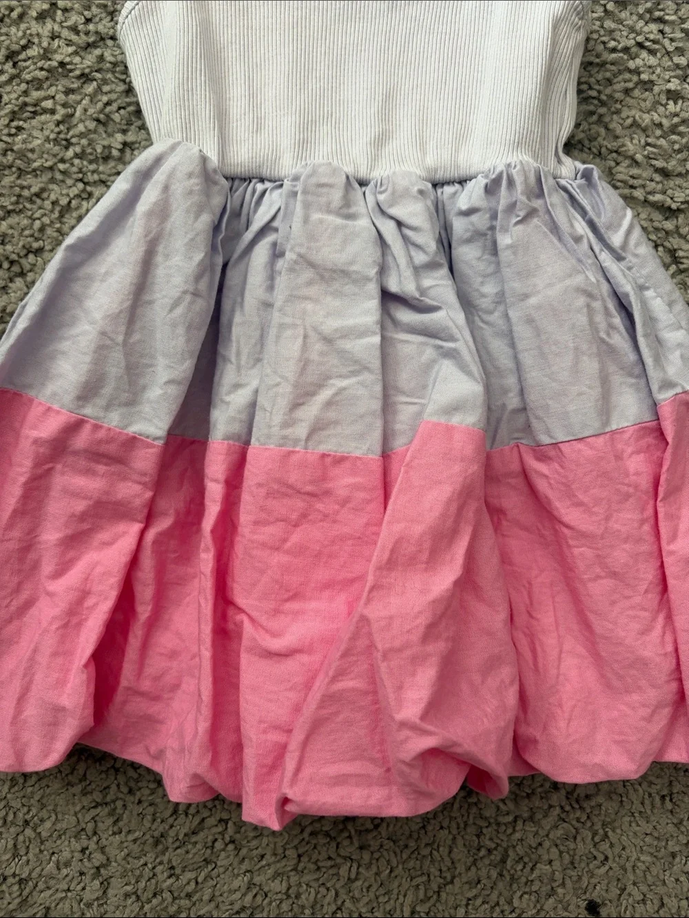 GAP Girls Pink and Light Gray Colorblock Tank Dress